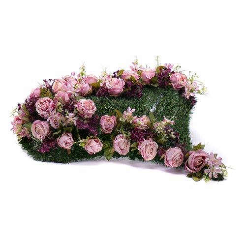 Irigo gyászoló szív rózsaszín és lila virágok